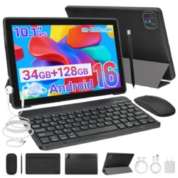X6L 10.1 Inch Android 16 Tablet Octa‑Core 34GB(6GB Physical+28GB Virtual RAM) 128GB Storage 6000mAh Widevine L1 With Keyboard Case Stylus Mouse Earphone Full Bundle Learning Tablet