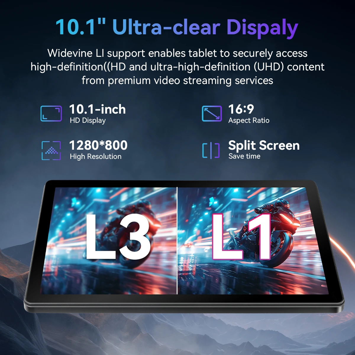 G13 10.1" Android Kids Tablet Octa‑Core Processor,30(6+24)GB RAM 128GB ROM,6200mAh Battery,Parental Control Dual Camera WiFi 6 Children Learning Tablet - Image 2