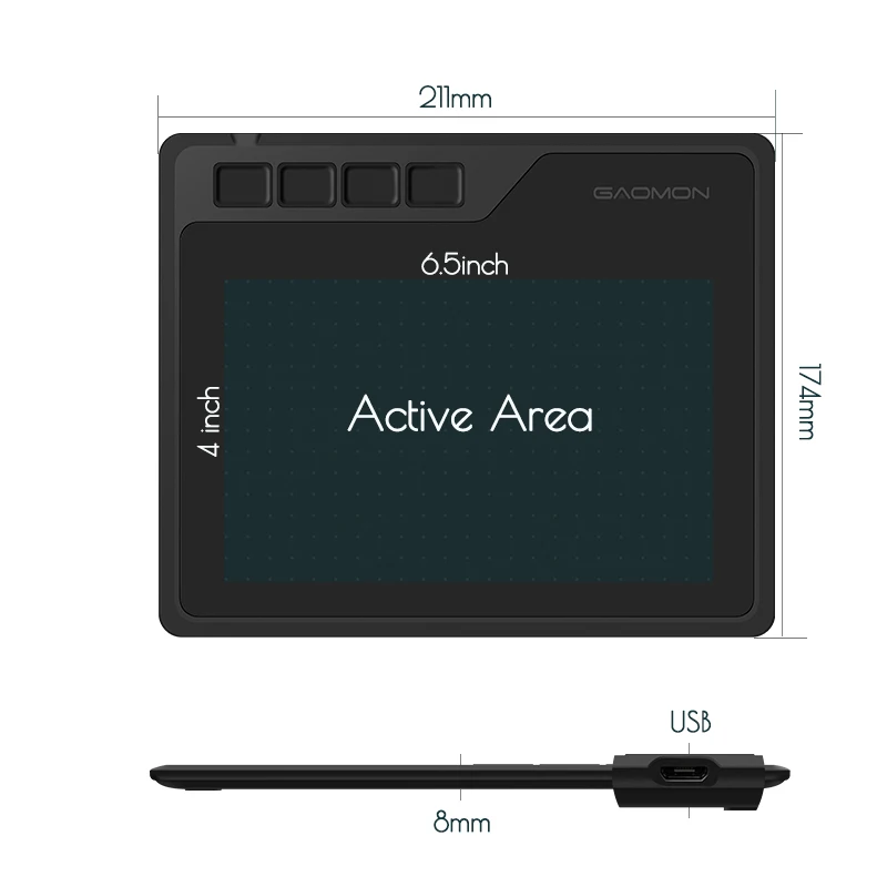 GAOMON S620 6.5×4-Inch Drawing Tablet – 8192-Level Pen - Image 3