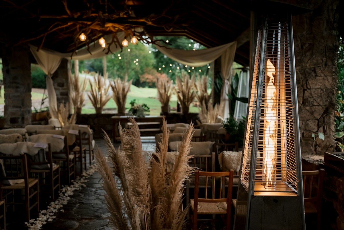 Illustrative outdoor patio heater at an evening setting for the October 2026 VQQQ recall safety notice