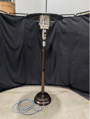 Official CPSC photograph of a recalled VQQQ natural gas patio heater, models VQQQ-A1 and VQQQ-001