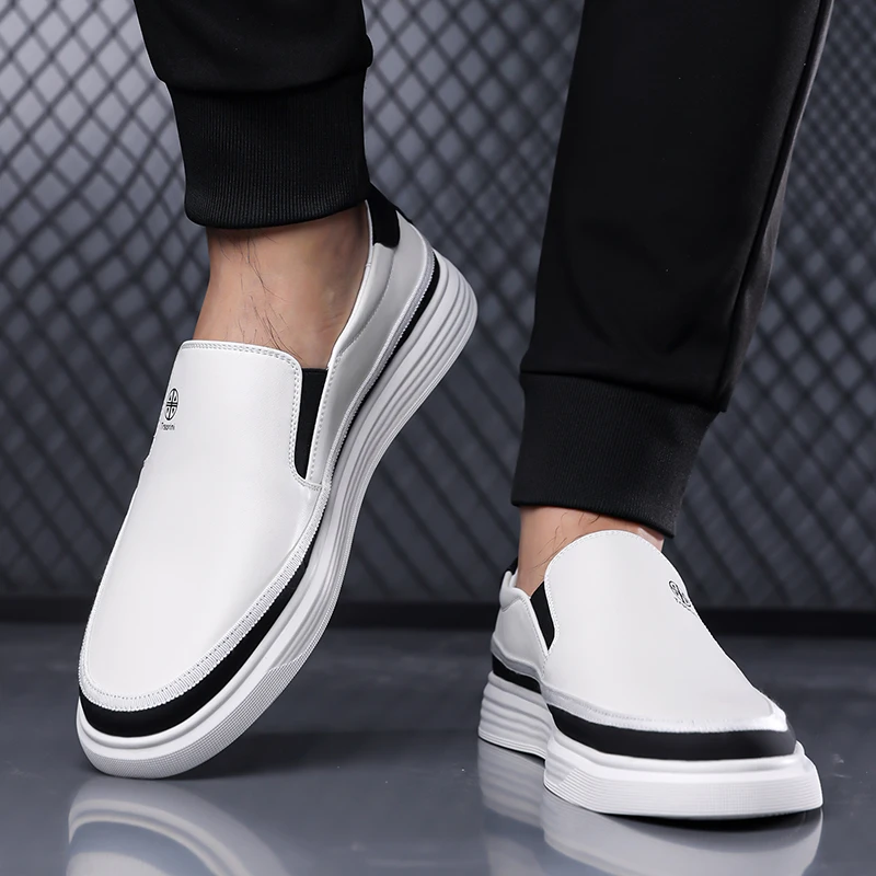 High-quality Leather Mens Loafers Comfortable Slip-on Flats Driving Casual Shoes Soft Sole Walking Shoes Moccasins Driving Shoes - Image 4
