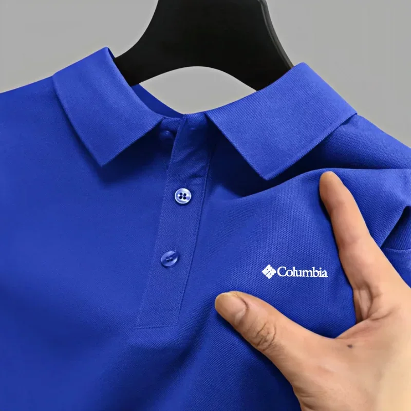 Men's short sleeved polo shirt high-end brand embroidered top 2026 summer new solid color comfortable and casual lapel T-shirt - Image 9