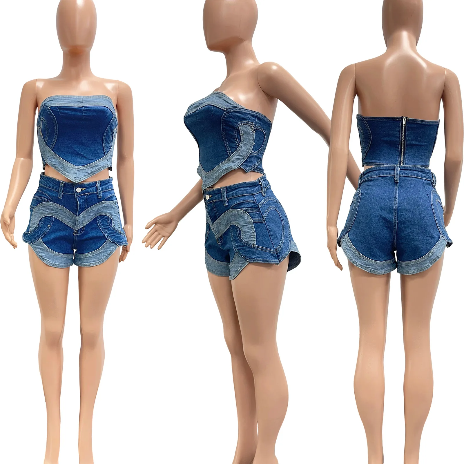 Sexy Denim Jean 2 Piece Matching Pant Set Outfits 2025 Summer Women Clothes Y2K Crop Tank Tops Two Piece Pant Sets - Image 6