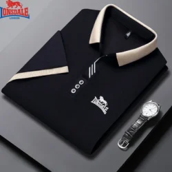 2025 Men's New Summer Embroidery Business Casual Short Sleeved POLO Shirt Fashion Ice Silk Is Cool Breathable Top Polo Shirt