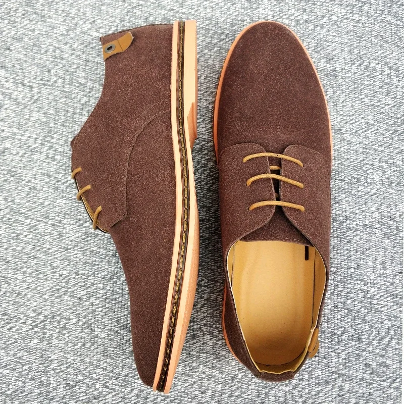 2024 Spring Suede Leather Men Shoes Oxford Casual Shoes Classic Sneakers Comfortable Footwear Dress Shoes Large Size Flats - Image 9
