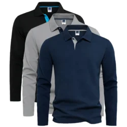 95% Cotton Long Sleeve T Shirts Men Casual Brand Homme Clothing Hombre Tee Tops Fashion Tshirt Black White Polo T-Shirts For Men