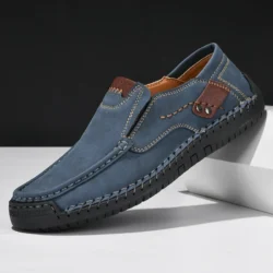 Men Shoes Casual Comfortable Men Slip On Leather Loafers Men Flats Hot Sale Moccasins Tooling Man New Handmade Leather