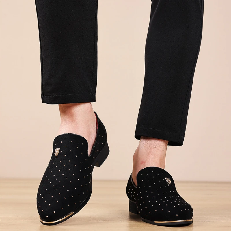 Luxury Men Dress Shoes Suede Men Casual Shoes Elegant Comfortable Loafers Designer Business Leather Shoes for Men Zapatos Hombre - Image 3