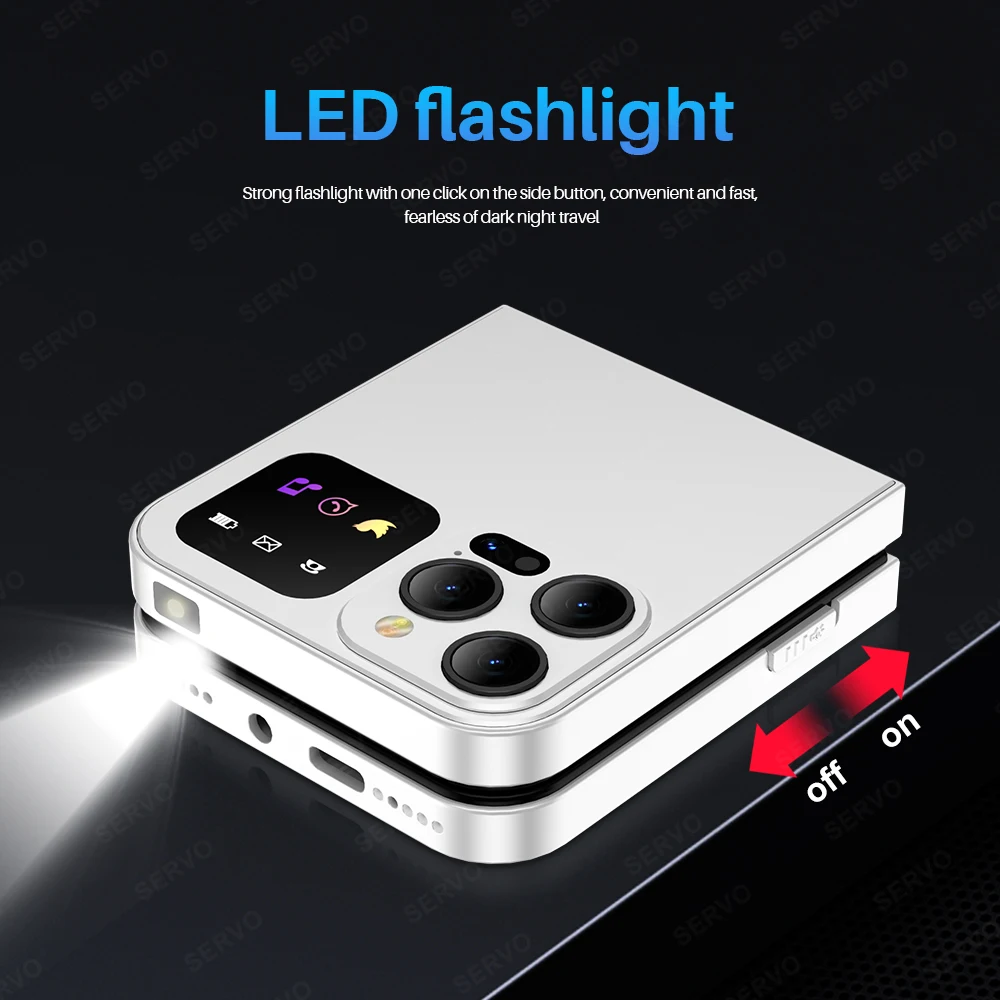 SERVO A50 PRO Flip Mobile Phone 2.4" Speed Dial Automatic Call Recording Blacklist 2 SIM Camera 2G Flashlight Button Cellphones - Image 3