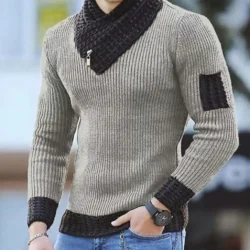 Korean Fashion Autumn Men Casual Vintage Style Sweater Wool Turtleneck Oversize 2024 Winter Men Warm Cotton Pullovers Sweaters