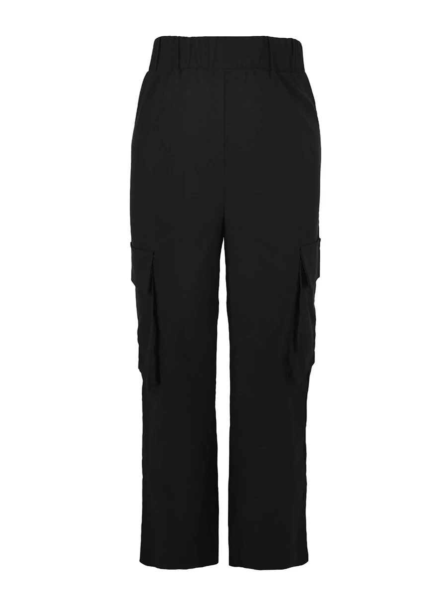 Women Y2K Cargo Pants Black Baggy Trousers With Pockets Casual Streetwear Wide Leg Straight Pants Korean Fashion Spring Autumn - Image 6