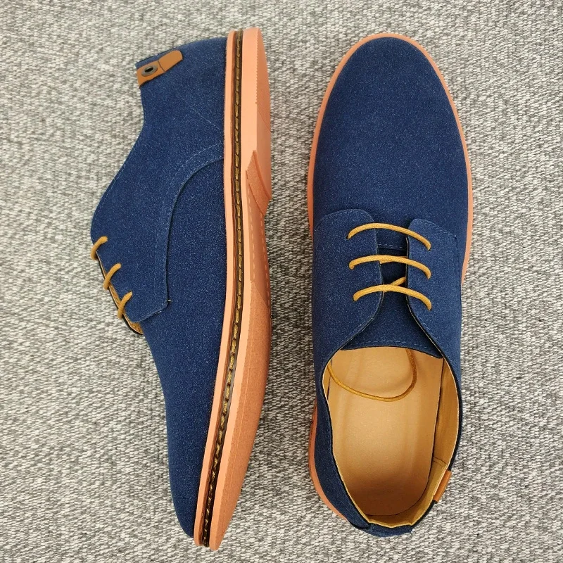 2024 Spring Suede Leather Men Shoes Oxford Casual Shoes Classic Sneakers Comfortable Footwear Dress Shoes Large Size Flats - Image 8