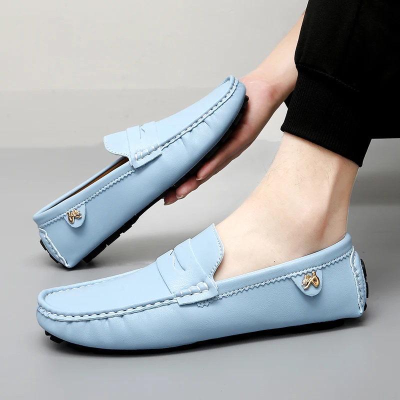 2025 New Model Handmade Loafers for Men, Soft-Soled Slip-On Korean Style Trendy Versatile Casual Driving Shoes