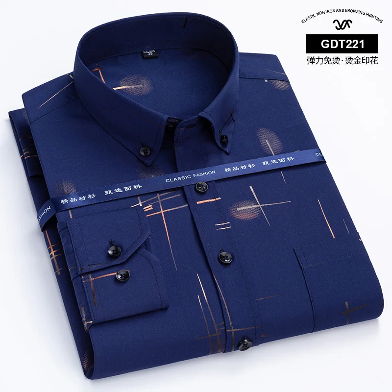 New Plaid Shirts For Men Long Sleeve Non-iron Anti-wrink Fashion Seasons Thin Easy Care Soft Smart Slim Fit Business Dress Shirt - Image 21