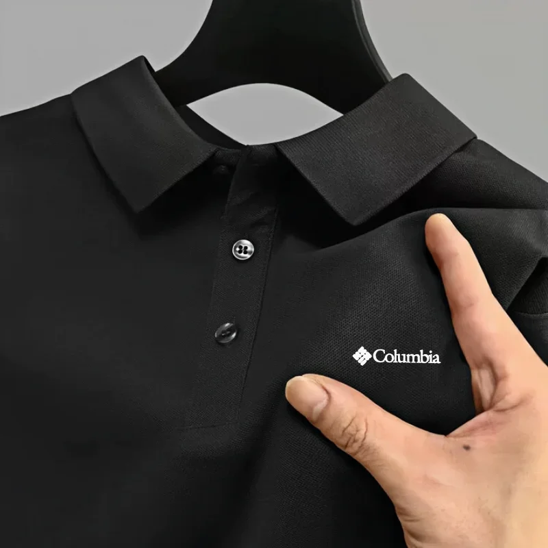Men's short sleeved polo shirt high-end brand embroidered top 2026 summer new solid color comfortable and casual lapel T-shirt - Image 3