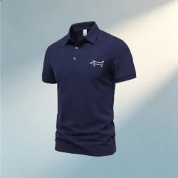 Vintage Men's Polo Shirts Short Sleeve Embroidered Logo Casual Streetwear Summer Tops Lightweight Breathable Hot Hip Hop Loose