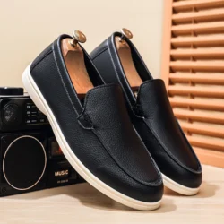 Men Flat Loafers 2025 Frosted Suede Flat Shoes Comfortable Non Slip Fashion Loafers Lightweight Trendy Outdoor Casual Shoes