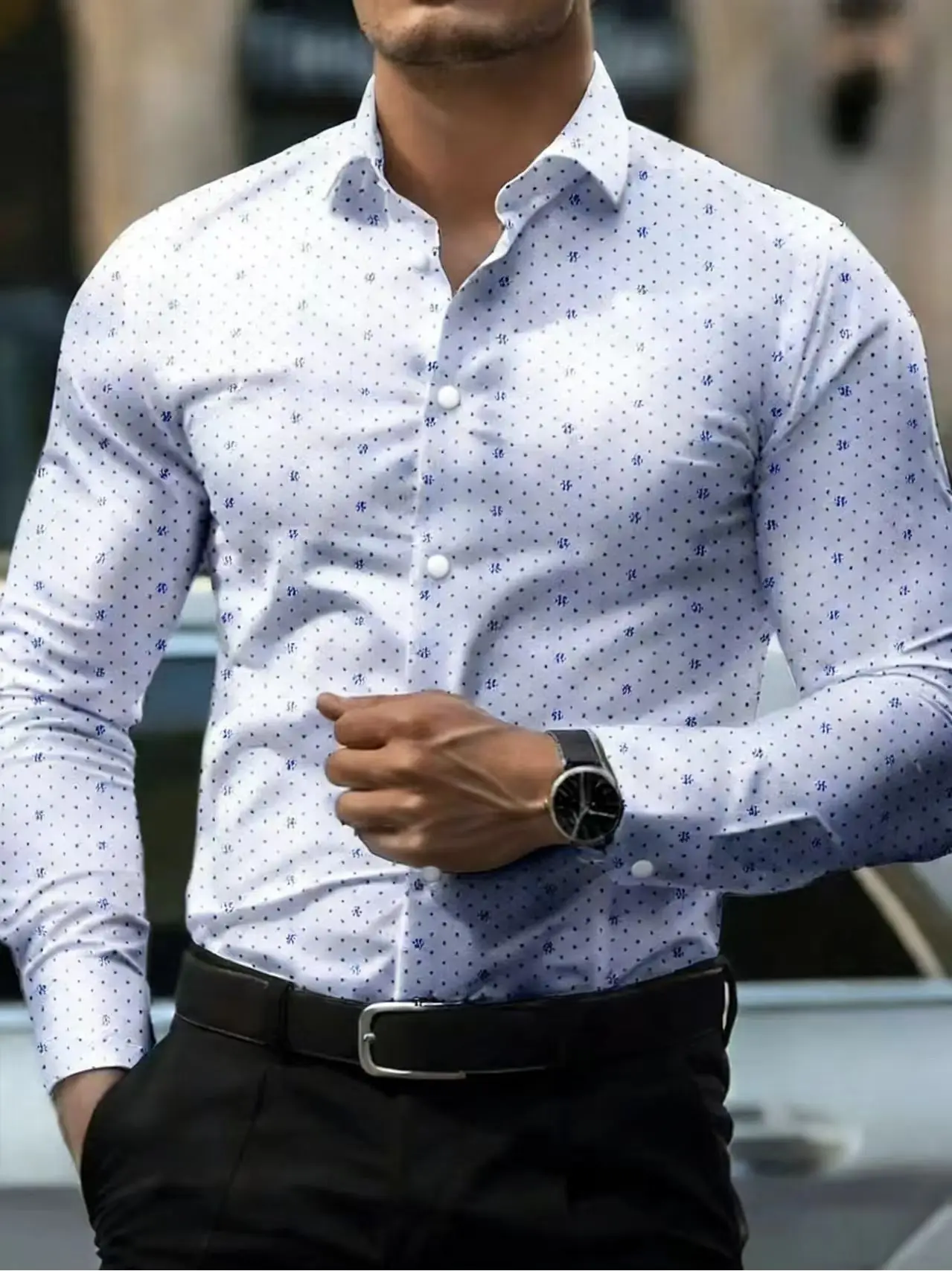 Recommended Selection of Men's Shirts, Long Sleeved Button Up Shirts, Business Shirts, Daily Wear, Trendy Tops - Image 11