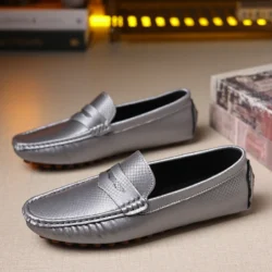 MAEDEF Men Outdoor High Quality Leather Casual Shoes 2024 New Lightweight Breathable Anti-slip Mens Fashion Comfortable Loafers