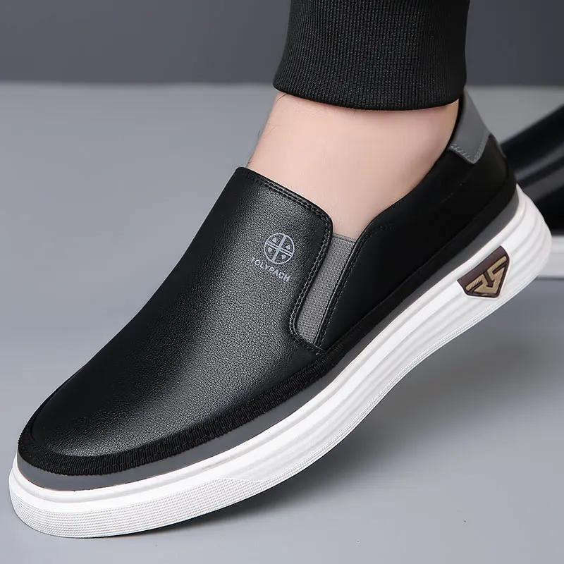 High-quality Leather Mens Loafers Comfortable Slip-on Flats Driving Casual Shoes Soft Sole Walking Shoes Moccasins Driving Shoes - Image 6