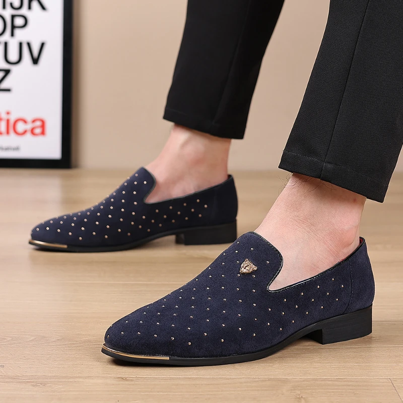 Luxury Men Dress Shoes Suede Men Casual Shoes Elegant Comfortable Loafers Designer Business Leather Shoes for Men Zapatos Hombre - Image 2