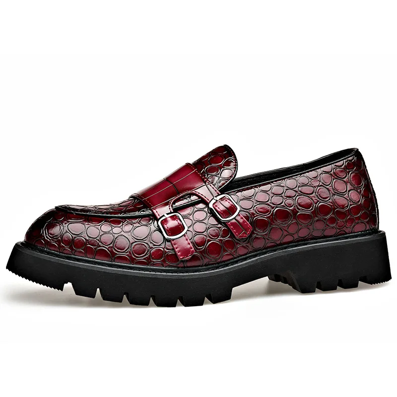 Men's Thick-Sole Leather Buckle Loafers – Business Casual Shoes - Image 9