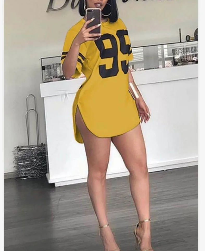 95 Pattern Print T-Shirt O-Neck Split Short Sleeve Sports Football Jersey Y2K Loose Oversized Street Retro Casual Tops - Image 7