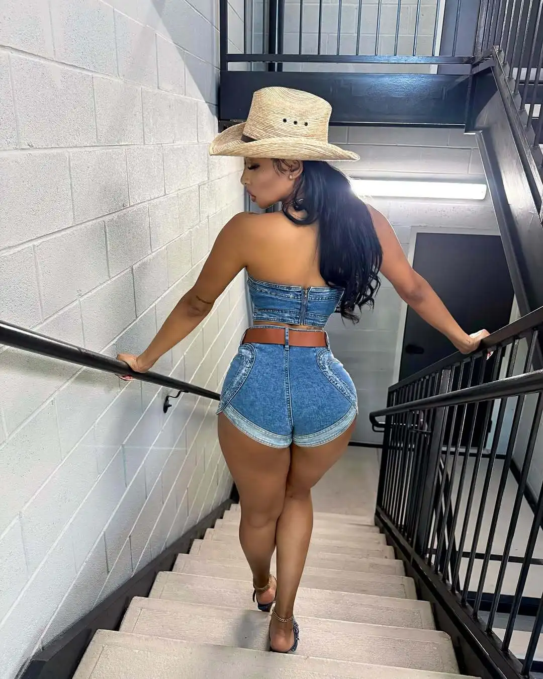 Sexy Denim Jean 2 Piece Matching Pant Set Outfits 2025 Summer Women Clothes Y2K Crop Tank Tops Two Piece Pant Sets - Image 3