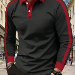 The New Men's Long-Sleeved POLO Shirt for Spring and Autumn 2025 Is Casual Fashionable and Comfortable with 3D Pattern Printing
