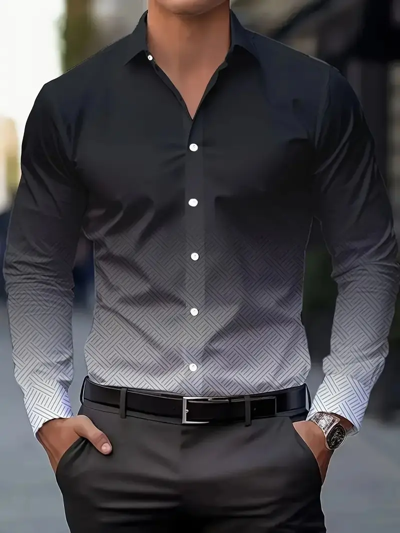 Recommended Selection of Men's Shirts, Long Sleeved Button Up Shirts, Business Shirts, Daily Wear, Trendy Tops - Image 13