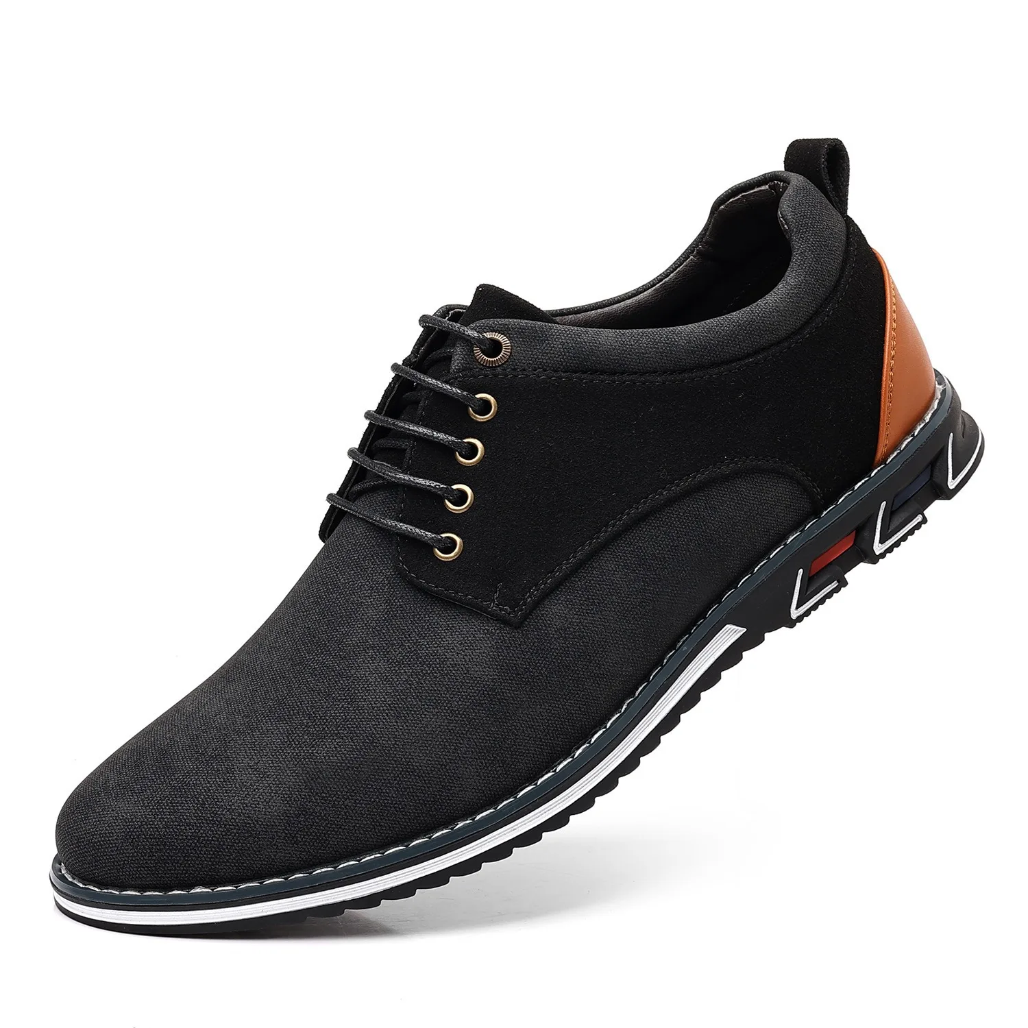 Men's Casual Derby Shoes Big Size Breathable Leather Lace Up Round Toe Comfortable Non-Slip Business Outdoor Walking Footwear - Image 5