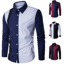2025 new men's simple fashion long sleeve button down shirt casual lapel 3d design spring/autumn streetwear outdoor tops