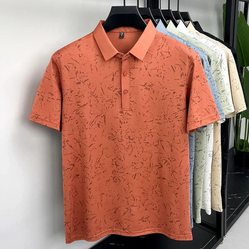 Men Classic Polo Shirt With Printed Pattern Short Sleeve Tops For Everyday Use And Semi Formal Occasions - Image 10