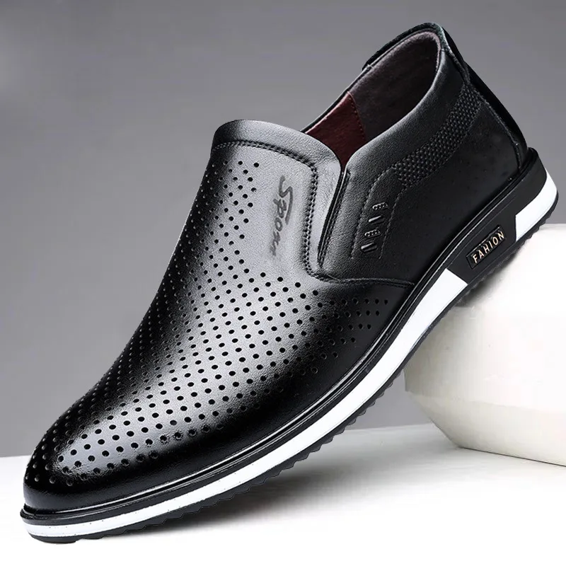 2026 Men Leather Casual Shoes Brand New Fashion Men Loafers High Quality Adult Moccasins Men Driving Shoes Male Footwear - Image 2