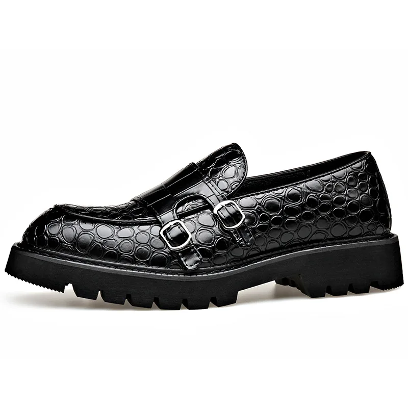 Men's Thick-Sole Leather Buckle Loafers – Business Casual Shoes - Image 7