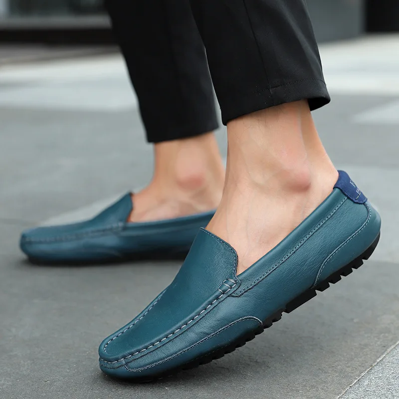 Shoes Leather Men Luxury Trendy Casual Slip on Formal Loafers Men Moccasins Italian Black Male Driving Shoes Sneakers Plus Size - Image 3