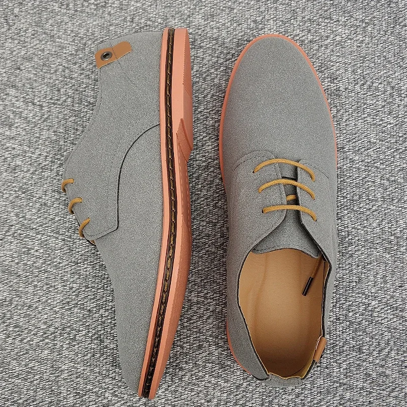 2024 Spring Suede Leather Men Shoes Oxford Casual Shoes Classic Sneakers Comfortable Footwear Dress Shoes Large Size Flats - Image 12