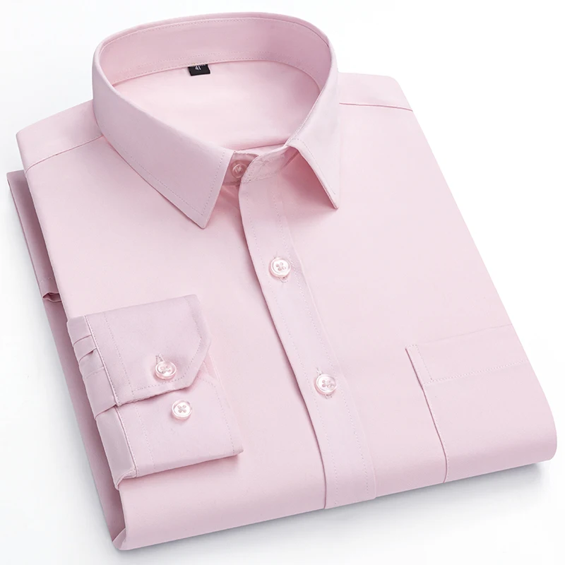 2023 Solid Color Foursided Stretch Long-sleeved Shirt Spring And Autumn Square Collar Business Casual Versatile New Men Clothing - Image 10