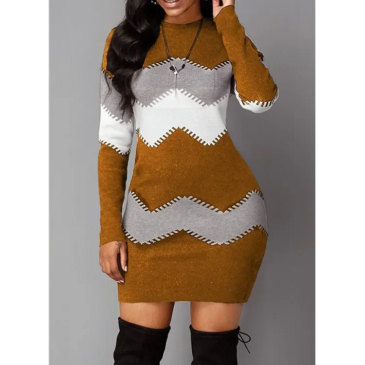 2024 Autumn Women Dress Hip Vintage Strip Befree Large Size Big Sexy Boho Casual Party Elegant Dresses for Women S-5XL - Image 6