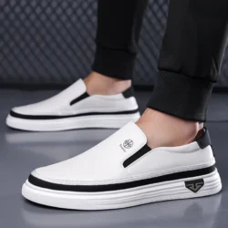 High-quality Leather Mens Loafers Comfortable Slip-on Flats Driving Casual Shoes Soft Sole Walking Shoes Moccasins Driving Shoes