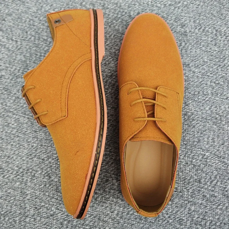2024 Spring Suede Leather Men Shoes Oxford Casual Shoes Classic Sneakers Comfortable Footwear Dress Shoes Large Size Flats - Image 10