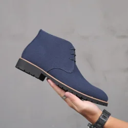 New Men's Pointed Toe Ankle Boots Suede Leather Chelsea Boots Low Heel High Top Plus Size Casual Shoes Spring Autumn Shoes