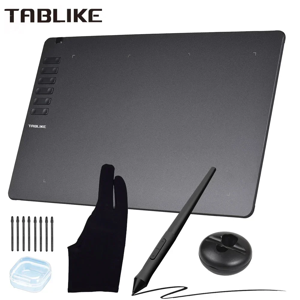 TABLIKE Drawing Tablet – 8192-Level Battery-Free Stylus