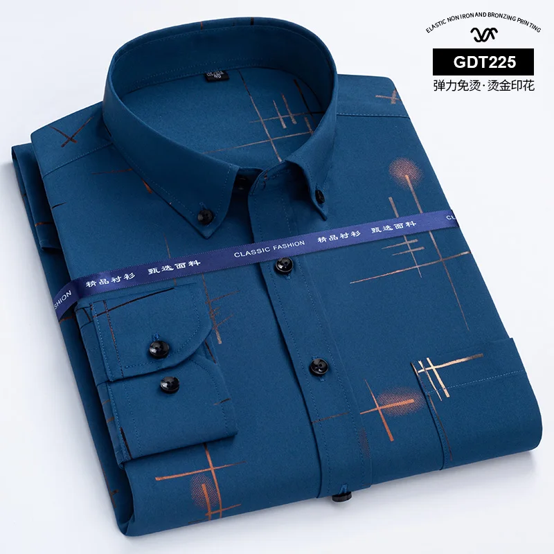 New Plaid Shirts For Men Long Sleeve Non-iron Anti-wrink Fashion Seasons Thin Easy Care Soft Smart Slim Fit Business Dress Shirt - Image 20