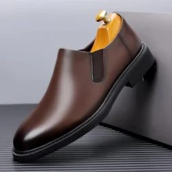 Men's Classic Leather Oxford Shoes Business Casual Dress Shoes Soft Sole Comfortable Slip-On Loafers Driving Office Shoes for Me