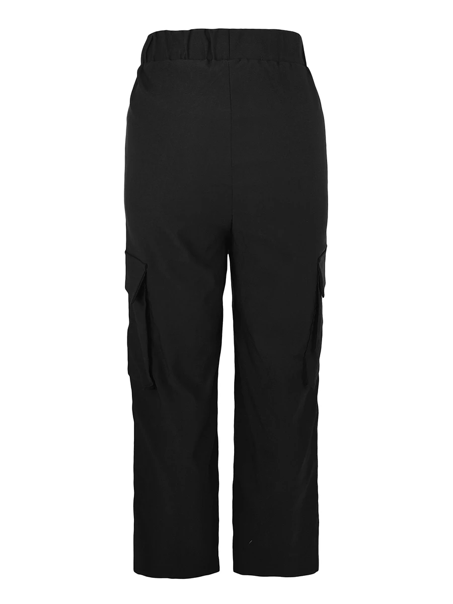 Women Y2K Cargo Pants Black Baggy Trousers With Pockets Casual Streetwear Wide Leg Straight Pants Korean Fashion Spring Autumn - Image 5