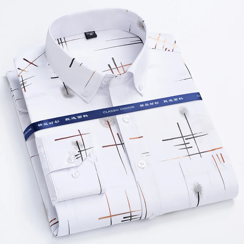 New Plaid Shirts For Men Long Sleeve Non-iron Anti-wrink Fashion Seasons Thin Easy Care Soft Smart Slim Fit Business Dress Shirt - Image 15