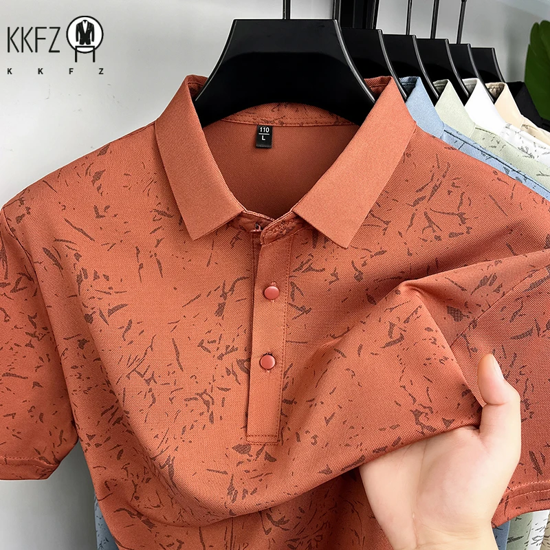 Men Classic Polo Shirt With Printed Pattern Short Sleeve Tops For Everyday Use And Semi Formal Occasions - Image 6