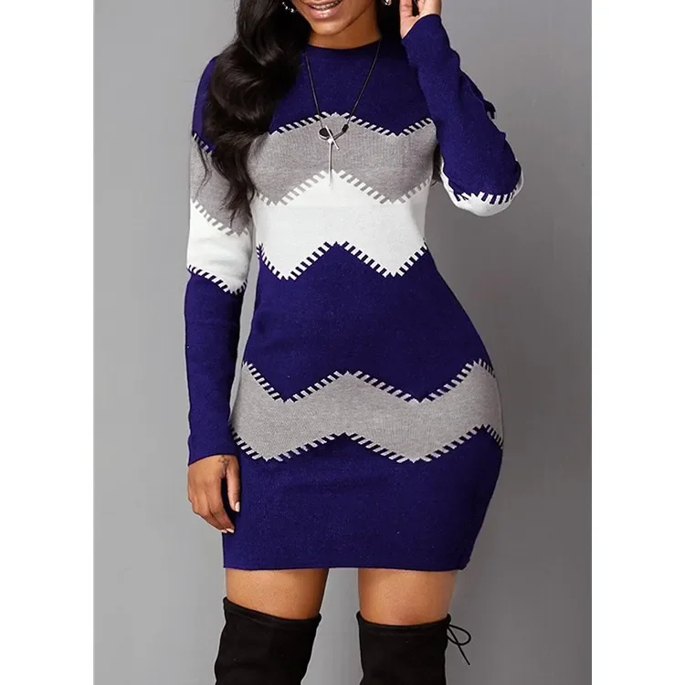 2024 Autumn Women Dress Hip Vintage Strip Befree Large Size Big Sexy Boho Casual Party Elegant Dresses for Women S-5XL - Image 3